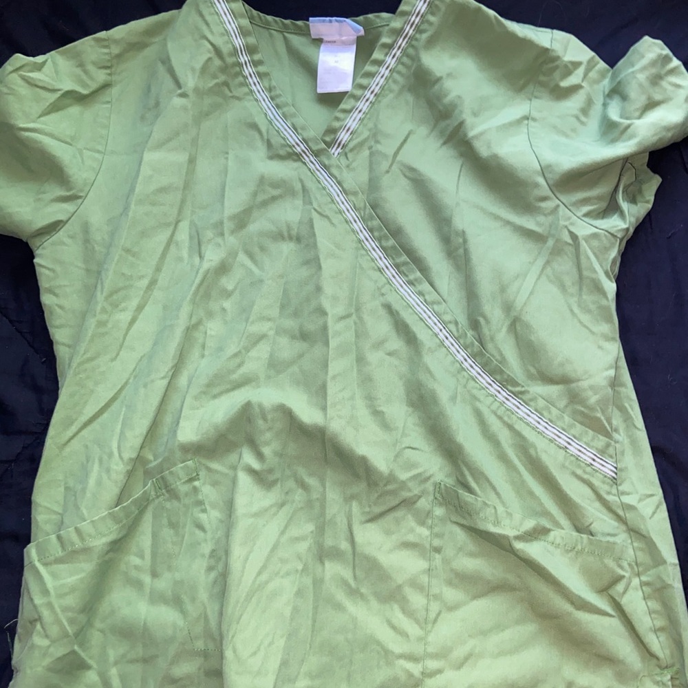 Green scrub top